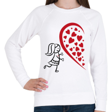 PRINTFASHION Fél szív - lány - Női pulóver - Fehér női pulóver, kardigán