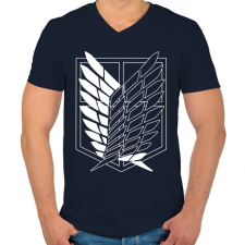 PRINTFASHION Felderítő egység minta (AOT) - Férfi V-nyakú póló - Sötétkék férfi póló