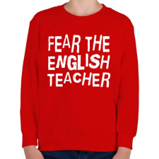 PRINTFASHION Félelem az angol tanártól! - Gyerek pulóver - Piros gyerek pulóver, kardigán