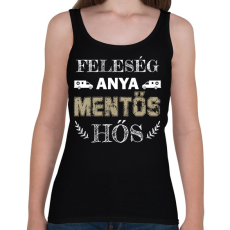 PRINTFASHION Feleség, anya, mentős, hős - Női atléta - Fekete