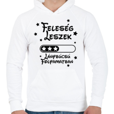PRINTFASHION Feleség leszek Lánybúcsú folyamatban - Férfi kapucnis pulóver - Fehér