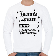 PRINTFASHION Feleség leszek Lánybúcsú folyamatban - Férfi pulóver - Fehér férfi pulóver, kardigán