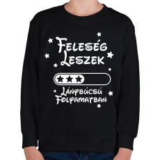 PRINTFASHION Feleség leszek Lánybúcsú folyamatban - Gyerek pulóver - Fekete
