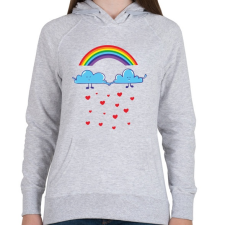 PRINTFASHION Felhőcskék - Női kapucnis pulóver - Sport szürke női pulóver, kardigán
