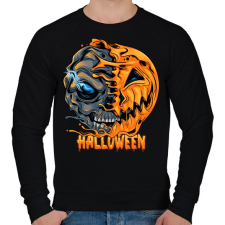PRINTFASHION Félig koponya, félig tök - Férfi pulóver - Fekete férfi pulóver, kardigán