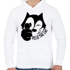 PRINTFASHION Felix the cat - Férfi kapucnis pulóver - Fehér férfi pulóver, kardigán