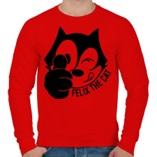 PRINTFASHION Felix the cat - Férfi pulóver - Piros férfi pulóver, kardigán
