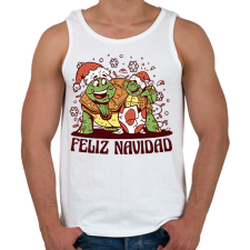PRINTFASHION Feliz Navidad - Férfi atléta - Fehér atléta, trikó