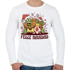 PRINTFASHION Feliz Navidad - Férfi hosszú ujjú póló - Fehér férfi póló