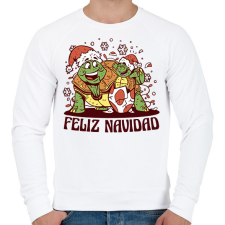 PRINTFASHION Feliz Navidad - Férfi pulóver - Fehér férfi pulóver, kardigán