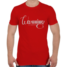 PRINTFASHION Felmelegedés - Férfi póló - Piros