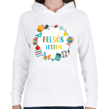 PRINTFASHION Felsős lettem - Női kapucnis pulóver - Fehér női pulóver, kardigán