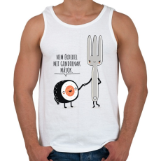 PRINTFASHION Felvállalós sushi - Férfi atléta - Fehér