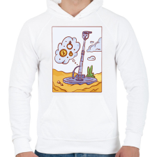 PRINTFASHION Fém detektor - Férfi kapucnis pulóver - Fehér férfi pulóver, kardigán