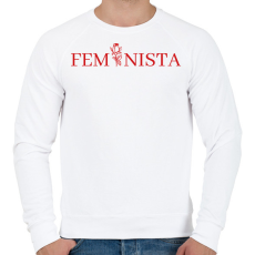 PRINTFASHION Feminista rózsával - Férfi pulóver - Fehér