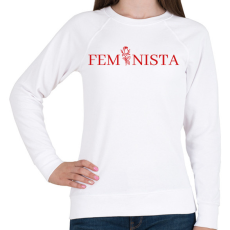PRINTFASHION Feminista rózsával - Női pulóver - Fehér