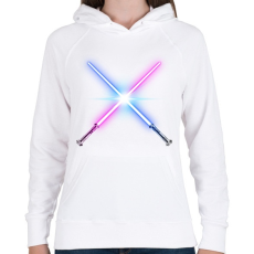 PRINTFASHION Fénykardok - Női kapucnis pulóver - Fehér