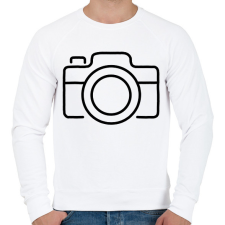 PRINTFASHION fényképezőgép  - Férfi pulóver - Fehér férfi pulóver, kardigán