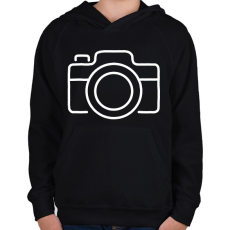 PRINTFASHION fényképezőgép  - Gyerek kapucnis pulóver - Fekete