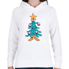 PRINTFASHION Fenyőfa - Női kapucnis pulóver - Fehér