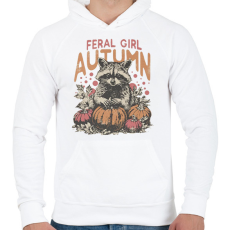 PRINTFASHION Feral Girl Autumn - Férfi kapucnis pulóver - Fehér