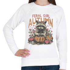 PRINTFASHION Feral Girl Autumn - Női pulóver - Fehér