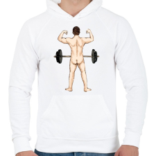 PRINTFASHION Férfiasság - Férfi kapucnis pulóver - Fehér férfi pulóver, kardigán