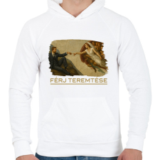 PRINTFASHION Férj teremtése - Férfi kapucnis pulóver - Fehér férfi pulóver, kardigán