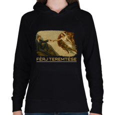 PRINTFASHION Férj teremtése - Női kapucnis pulóver - Fekete