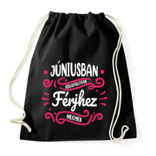 PRINTFASHION Férjhez megyek - Hónappal - Sportzsák, Tornazsák - Fekete tornazsák