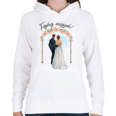 PRINTFASHION Férjhez megyek - Női kapucnis pulóver - Fehér