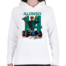 PRINTFASHION Fernando-Alonso - Női kapucnis pulóver - Fehér