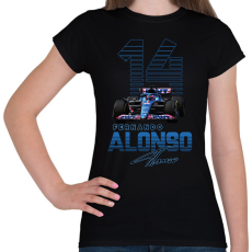 PRINTFASHION Fernando Alonso - Női póló - Fekete
