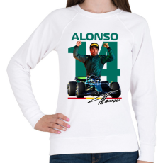 PRINTFASHION Fernando-Alonso - Női pulóver - Fehér