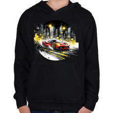 PRINTFASHION Ferrari - Gyerek kapucnis pulóver - Fekete