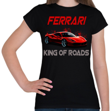 PRINTFASHION FERRARI KING OF ROADS - Női póló - Fekete női póló
