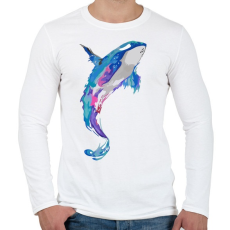 PRINTFASHION Festett bálna - Férfi hosszú ujjú póló - Fehér