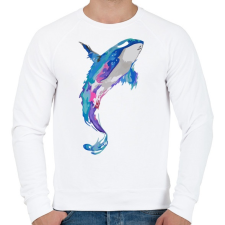 PRINTFASHION Festett bálna - Férfi pulóver - Fehér férfi pulóver, kardigán