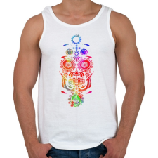 PRINTFASHION festival skull - Férfi atléta - Fehér atléta, trikó