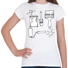 PRINTFASHION Festő ecsetek - Női póló - Fehér női póló