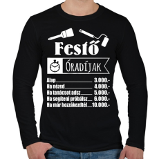 PRINTFASHION Festő óradíj - Férfi hosszú ujjú póló - Fekete