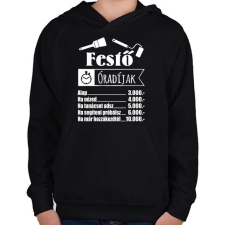 PRINTFASHION Festő óradíj - Gyerek kapucnis pulóver - Fekete gyerek pulóver, kardigán
