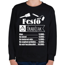 PRINTFASHION Festő óradíj - Gyerek pulóver - Fekete