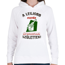 PRINTFASHION Festő szülinapja április színes - Női kapucnis pulóver - Fehér