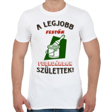 PRINTFASHION Festő szülinapja február színes - Férfi póló - Fehér férfi póló