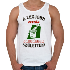 PRINTFASHION Festő szülinapja január színes - Férfi atléta - Fehér