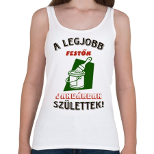 PRINTFASHION Festő szülinapja január színes - Női atléta - Fehér női trikó