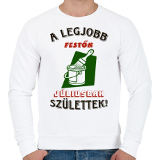 PRINTFASHION Festő szülinapja július színes - Férfi pulóver - Fehér