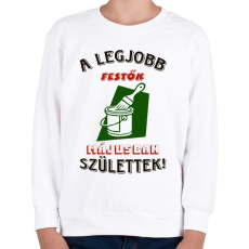 PRINTFASHION Festő szülinapja május színes - Gyerek pulóver - Fehér