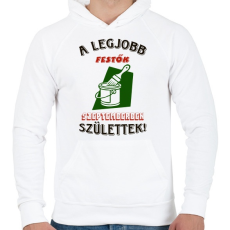 PRINTFASHION Festő szülinapja szeptember színes - Férfi kapucnis pulóver - Fehér